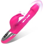 Paloqueth Thrusting & Rotating Rabbit Vibrator with 7 Thrust & 7 Vibration Modes Pink