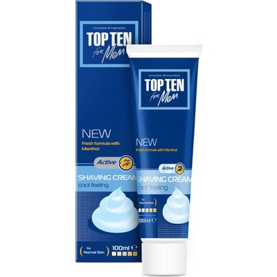 TOP TEN for Men Active Cool Feeling Крем за бръснене за мъже 100 мл (160051)
