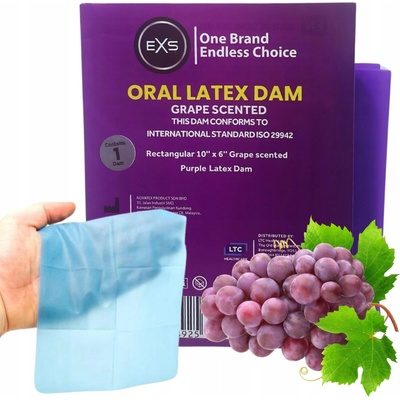 EXS Oral Latex Dams Flavoured Grape 1 pc