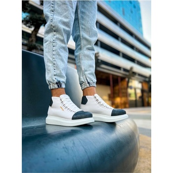 Chekich Унисекс боти с връзки ch258 gbt - Бели с Антрацит #366291 (366291_Антрацит)