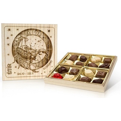 Selllot Štír Belgické pralinky v dřevěné dóze 200 g