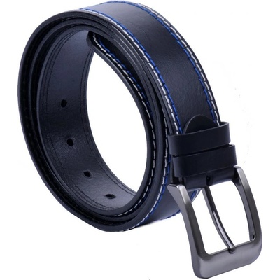 Penny Belts pánský kožený opasek 02-2-B-M-60 nit bílá modrá černý