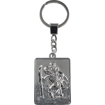 Přívěsek na klíče Sumex Kovová s patronem silnic Svatého Kryštofa hranatá