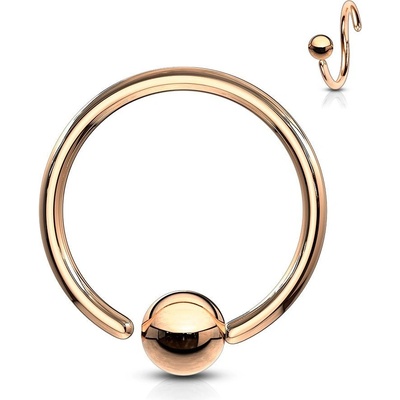 Šperky4U piercing kruh kulička K1002RD-08103 zlacený