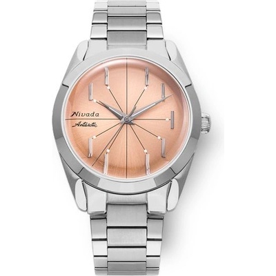 Nivada Grenchen Antarctic Spider Salmon No Date Bracelet Flat Link