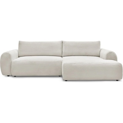 Bobochic Кремав разтегателен ъглов диван от рипсено кадифе (десен ъгъл) Lucien - Bobochic Paris (104023)