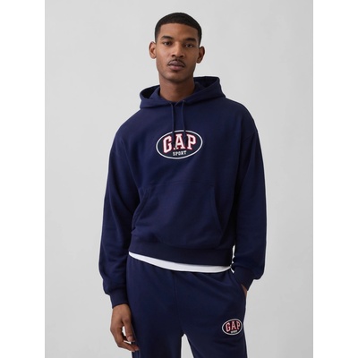 GAP Oversize mikina s logom VintageSoft tmavomodrá
