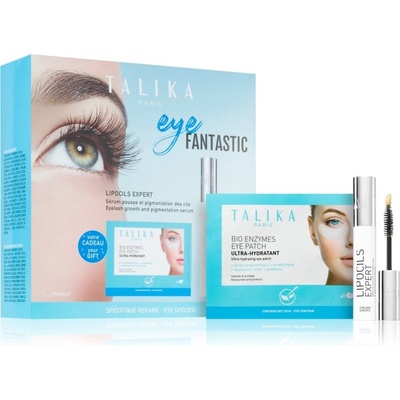 Talika Eye Fantastic Bio Enzyme Eye Patch vyhladzujúca očná maska s probiotikami 1 ks + Lipocils Expert obnovujúce rastové sérum na mihalnice pre objem a natočenie mihalnic 3,8 ml