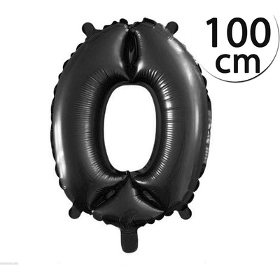 FUN RAG 0Black 215104 Héliový balón fóliový číslo 0 čierna 100 cm