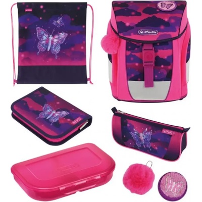 Herlitz Ученически комплект чанта-раница, мешка, несесери, кутия + значки FiloActive Plus Magic - Herlitz