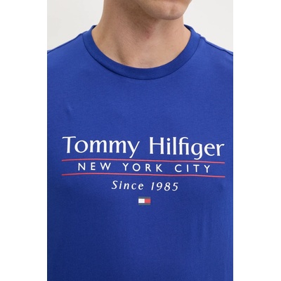 Tommy Hilfiger Памучна тениска Tommy Hilfiger в синьо с принт MW0MW38621 (MW0MW38621)