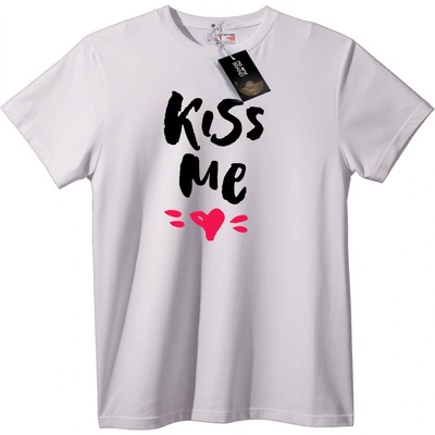 NOONEBRAND Тениска Целуни ме Сърце - 2XL, Black