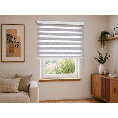 ZEBRA-SHOP ROLETA DEN A NOC MAXI PREMIUM ŠEDÝ MELÍR BH 17M 200 x 180 cm stříbrná vlevo