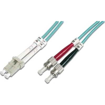 Digitus DK-2531-10/3 Fiber Optic Patch Cord, LC to ST, Multimode 50/125 µ, Duplex, 10m, Class OM3