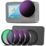 NEEWER ND filter set compatible with DJI Osmo Action 5 Pro/4/3 (pack of 4), ND8/16/32 CPL circular polarization filter, polarizing filter, gray filter, snap-on action cam accessory with lens cap, FLA01 - 101