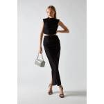 Glamorous Къса блуза Glamorous Black-Glitter High-neck Crop-Top - Black