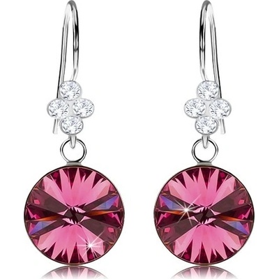 Šperky eshop ze stříbra broušený křišťál Swarovski růžové barvy SP86.24