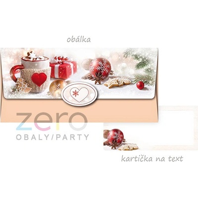 Obálka dárková na peníze - vánoční hrnek