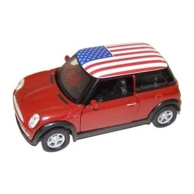 Welly Mini Cooper USA model oranžový 1:34