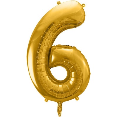 vybavsenaparty Fóliová číslice zlatá '6' 86 cm