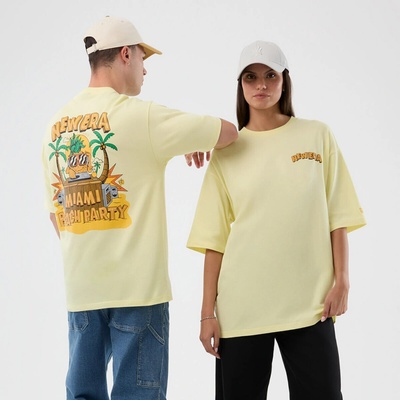 New Era Branded Beach Party Graphic Oversized Tee Yellow