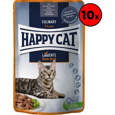 Happy Cat Pouches Meat in Sauce Culinary Land Ente 85 g