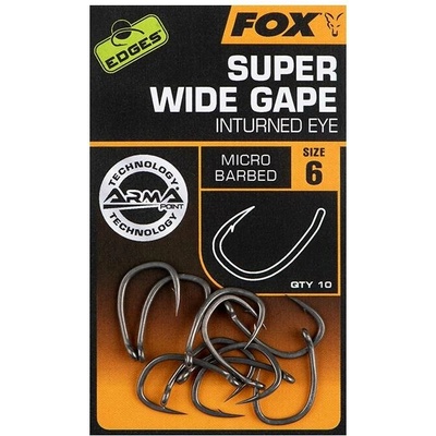 Fox Edges Super Wide Gape In-Turned Eye vel.6 10 ks