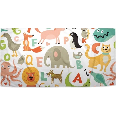 Sablio Ručník s potiskem Zoo abeceda 70 x 140 cm
