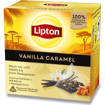 Lipton černý čaj vanilka a karamel pyramida 20 sáčků