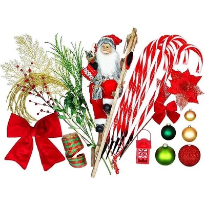 LAALU Súprava ozdôb SANTA CLAUS na stromčeky 120 210 cm