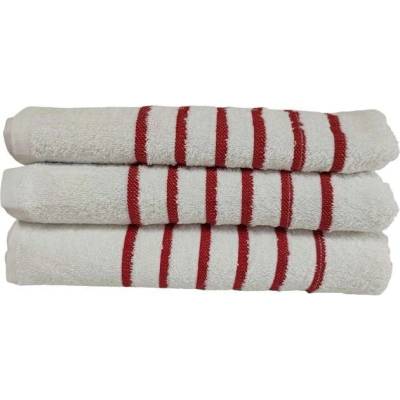 Top textil Osuška Pruhy červené 75 x 140 cm bílá