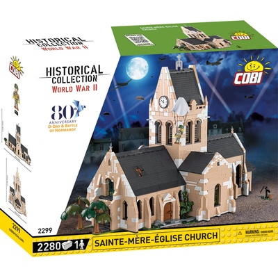 COBI 2299 World War II Francúzsky kostol Sainte-Mére-Église deň D 1944