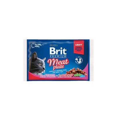 Brit Premium Cat Delicate Fillets in Gravy Turkey and Chicken, Beef and Peas 4 x 100 g