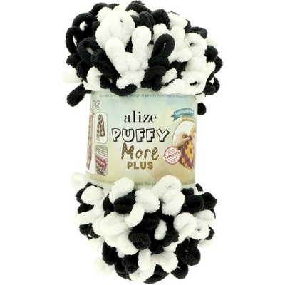 Alize Puffy More Plus 8006 biela s čiernou