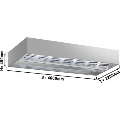 G.Gastro Indukční digestoř - 4,0 m - s filtrem a LED lampou - D11885880