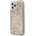 GUESS Liquid Glitter Case - дизайнерски кейс с висока защита за iPhone 12 Pro Max (златист)