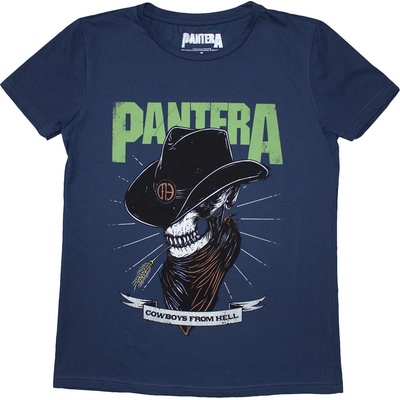 Pantera tričko Skeleton Cowboy Modrá