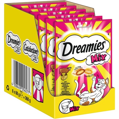 Dreamies 6х60г Dreamies, лакомства за котки - кашкавал и говеждо