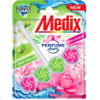 Medix Ароматизатор за тоалетна Perfume Duet, Apple & Pink, 55 g