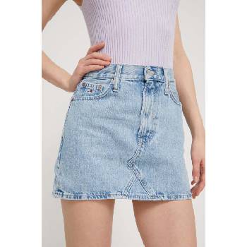 Tommy Jeans Дънкова пола Tommy Jeans в синьо къса с кройка тип молив DW0DW17674 (DW0DW17674)