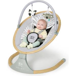 KinderKraft Електрическа люлка/шезлонг KinderKraft - Lumi, дървена (KBLUMI00GRY0000)