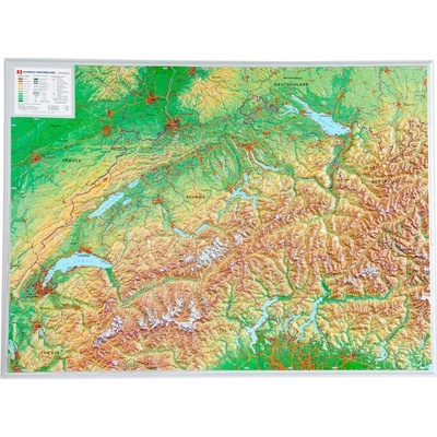 Švýcarsko - plastická mapa 80 x 60 cm