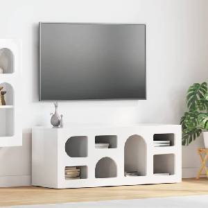 vidaXL ТВ шкаф ELST 100 x 35 x 40 см Лъскаво бяло Инженерна дървесина (891268)