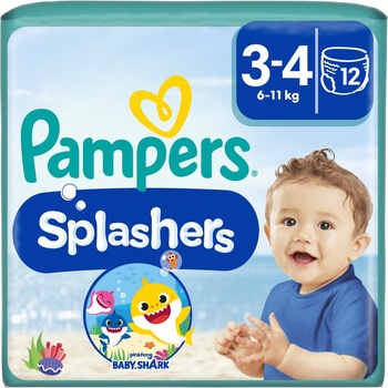 Pampers Splashers 3-4 еднократни пелени за плуване 6-11 kg 12 бр