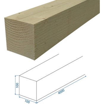 Dřevoobchod Stavební řezivo - hranol 100x100x4000 mm