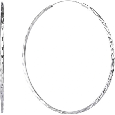 Bealio 04718 stříbrné náušnice BROUŠENÉ KRUHY 70 mm 03-04718-1140
