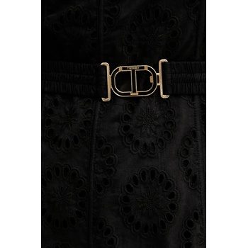 TWINSET Памучна рокля Twinset в черно среднодълга разкроена 251TT2361 (251TT2361)