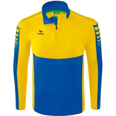 Erima Six Wings mikina 1/2 zip dětská Modrá, Žlutá