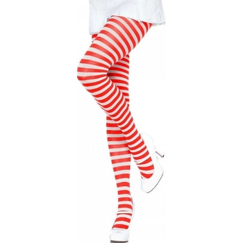 Leg Avenue Nylon Stripe Tights 7100 White-Red