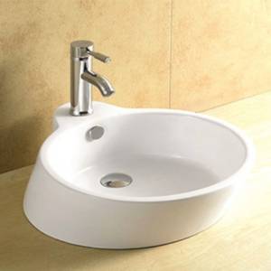 Inter Ceramic Порцеланов умивалник за баня 8129, бял за плот 54х39 см (icb 829)